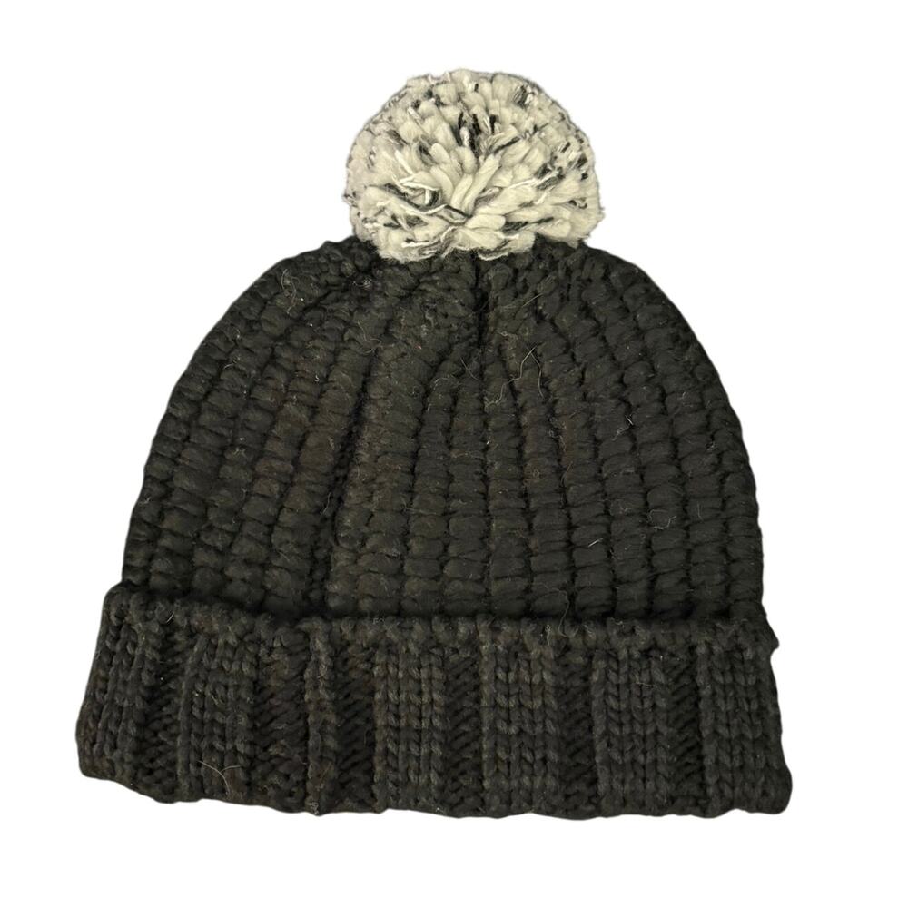 The North Face Black Womans Knit Pom Pom Hat Warm Cozy OS Boho Outdoorsy Ski